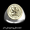 Clan Badge Engraved Oval Clan Crest Two Tone Mens Ring