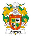 Acevedo Spanish Coat of Arms Print Acevedo Spanish Family Crest Print