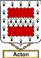 Acton English Coat of Arms Print Acton English Family Crest Print