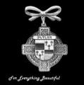 Celtic Cross Bow Irish Coat of Arms Stylish Pewter Brooch
