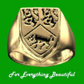 Irish Surname Coat of Arms 14K Yellow Gold Mens Ring​