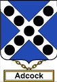 Adcock English Coat of Arms Print Adcock English Family Crest Print