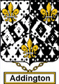 Addington English Coat of Arms Print Addington English Family Crest Print