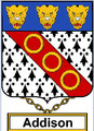 Addison English Coat of Arms Print Addison English Family Crest Print