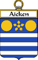 Aicken Irish Coat of Arms Large Print Aicken Irish Family Crest