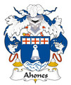 Ahones Spanish Coat of Arms Print Ahones Spanish Family Crest Print