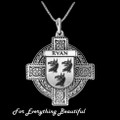 Irish Celtic Cross Irish Coat of Arms Family Crest Pewter Pendant