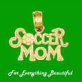 Soccer Mom Script Small 14K Yellow Gold Pendant Charm