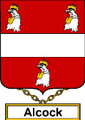 Alcock English Coat of Arms Print Alcock English Family Crest Print