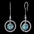 Alexandrite Spherical Teal Ball Zirconia Circle Sterling Silver Earrings
