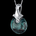 Alexandrite Spherical Cut Cubic Zirconia Accent Sterling Silver Pendant