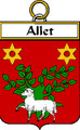 Allet French Coat of Arms Print Allet French Family Crest Print