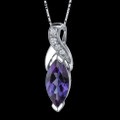 Alexandrite Marquis Cut Cubic Zirconia Accent Sterling Silver Pendant