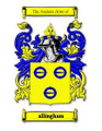 Allingham Coat of Arms Surname Large Print Allingham Family Crest