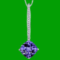 Alexandrite Cushion Cut Diamond Accent 14K White Gold Pendant