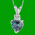 Alexandrite Heart Cut Diamond Accent 14K White Gold Pendant