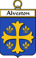 Alveston Irish Coat of Arms Print Alveston Irish Family Crest Print