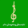 Treble Clef Musical Note Tiny 14K Yellow Gold Pendant Charm