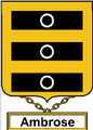 Ambrose English Coat of Arms Large Print Ambrose English Family Crest