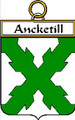 Ancketill Irish Coat of Arms Print Ancketill Irish Family Crest Print