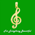 Treble Clef Musical Note 14K Yellow Gold Charm