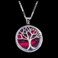 Tree Of Life Round Scotland Heather Small Sterling Silver Pendant