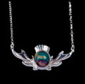 Thistle Scotland Heather Small Sterling Silver Necklace