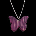 Butterfly Shape Scotland Heather Small Sterling Silver Pendant