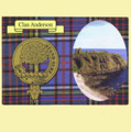Anderson Clan Crest Tartan History Anderson Clan Badge Postcard