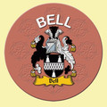 Bell Coat of Arms Cork Round English Family Name Coasters Set of 4