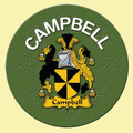Campbell Coat of Arms Cork Round English Family Name Coasters Set of 4