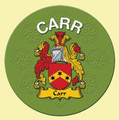 Carr Coat of Arms Cork Round English Family Name Coasters Set of 4