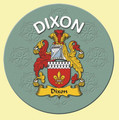 Dixon Coat of Arms Cork Round English Family Name Coasters Set of 2
