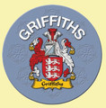 Griffiths Coat of Arms Cork Round English Family Name Coasters Set of 2