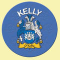 Kelly Coat of Arms Cork Round English Family Name Coasters Set of 4
