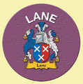Lane Coat of Arms Cork Round English Family Name Coasters Set of 4