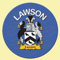 Lawson Coat of Arms Cork Round English Family Name Coasters Set of 2