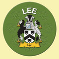 Lee Coat of Arms Cork Round English Family Name Coasters Set of 2