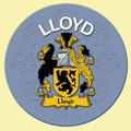 Lloyd Coat of Arms Cork Round English Family Name Coasters Set of 2