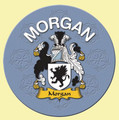 Morgan Coat of Arms Cork Round English Family Name Coasters Set of 2