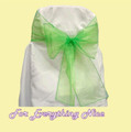 Apple Green Organza Wedding Chair Sash Ribbon Bow Decorations x 10