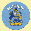 Murray Coat of Arms Cork Round English Family Name Coasters Set of 2