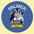 Palmer Coat of Arms Cork Round English Family Name Coasters Set of 2