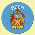 Reed Coat of Arms Cork Round English Family Name Coasters Set of 4