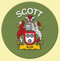 Scott Coat of Arms Cork Round English Family Name Coasters Set of 2