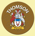 Thomson Coat of Arms Cork Round English Family Name Coasters Set of 4