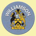 Williamson Coat of Arms Cork Round English Family Name Coasters Set of 2
