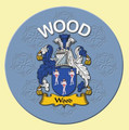 Wood Coat of Arms Cork Round English Family Name Coasters Set of 2
