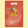 Burke Coat Of Arms History Irish Family Name Origins Mini Book