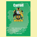 Carroll Coat Of Arms History Irish Family Name Origins Mini Book